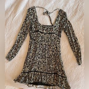 Free people black floral dress. 31” long and 13” chest wide